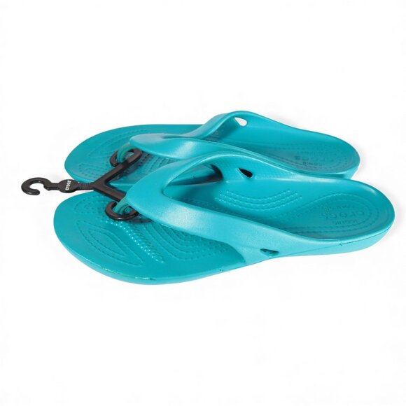 Crocs Kadee II Summer Thong Sandals Women's 6 Turquoise - Picture 3 of 6